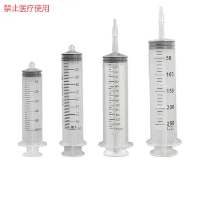 Ölçekli dağıtım şırıngası, düz veya vidalı uçlu, büyük kapasiteli