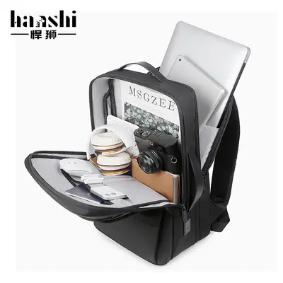 Travel men's backpack, premium fashion women's backpack, trendy business waterproof laptop bag, large capacity nylon school backpack - 4