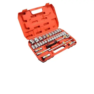 Factory Source Auto Repair Tool Set 32 Pieces 37 Pieces Wrench Quick Ratchet Socket Galvanized Ratchet Wrench