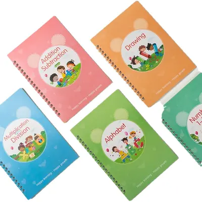 Children's English Calligraphy Practice Notebook with Magic Pages and Gift Box