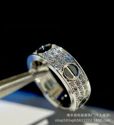 驴家万花筒满天星双T戒指高版镀18k金轻奢风coco蛇骨钉子情侣对戒 - 7