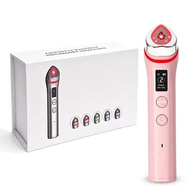 Grenzüberschreitendes Neuprodukct 5-Farben LED-Einführungsgerät mit Vibration, EMS-Mikrostrom-Massagegerät, Rot-Blaues Licht Wasserlicht Porenreinigungsgerät - 2