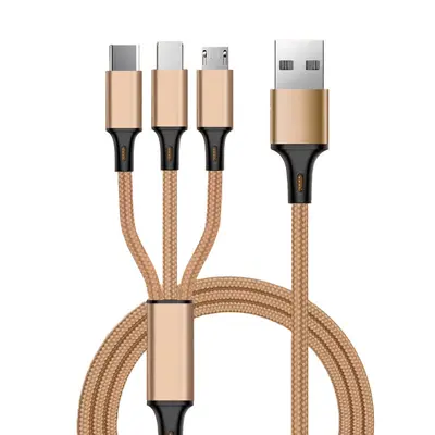 Spezielles Logo-Nylon-Flechtdatenkabel Eins-zu-Drei, Schnellladekabel für Mobiltelefone Drei-in-Eins-Ladekabel, Großhandelsverkauf für Pferdejahrgeschenke - 9