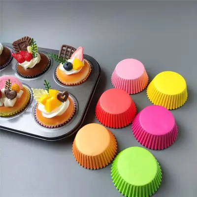 100 adet saf renk pişirme yağı kağıdı büyük kar meiniang kek fincan tek kullanımlık muffin kağıt tepsisi