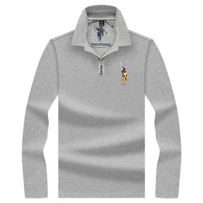 Herren-Langarm-Poloshirt aus 100% Baumwolle, bestickt - 10