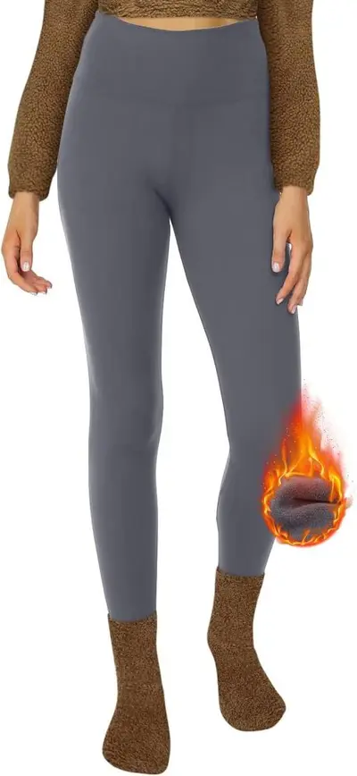 Damen-Leggings mit Fleece-Futter, hohe Taille, Winter-Yogahose - 12