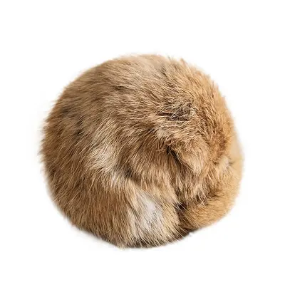 Rabbit Fur Cat Ball Toy, Bite-Resistant Plush, Silent - 6