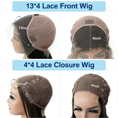 13x4 HD Lace Front Wig, Black Curly Hair, Ocean Wave