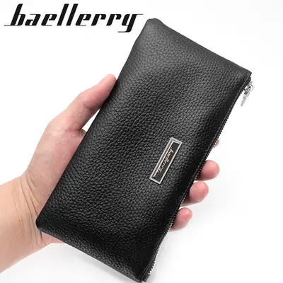 Baellerry Erkek Uzun Cüzdan Hakiki Deri Fermuarlı İnce Model - 3