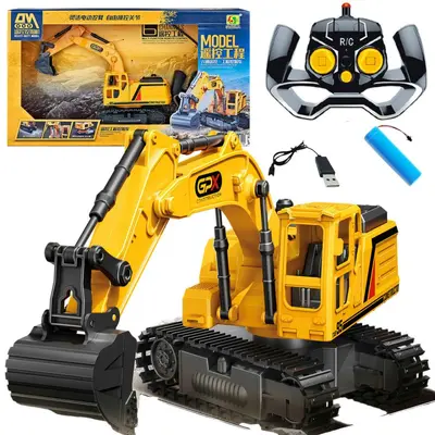 1:20 Remote Control Excavator, 6-Channel, Children's Toy - 8