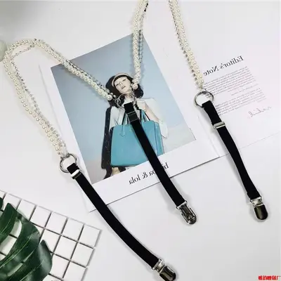 Amazon Wear New Versatile Zipper Suspender Elastic Straps for Women, Outer Chain Design with Rhinestones, Fashionable Trendy Pearl Stretch - 7