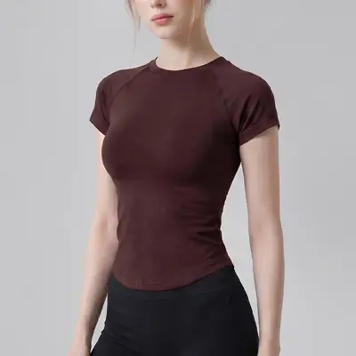 Women's Seamless Yoga Short-Sleeve Top, Breathable, Quick-Dry - 11