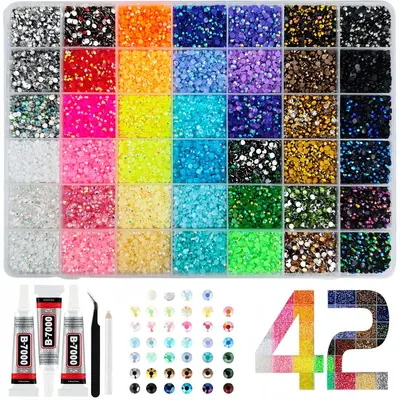 3mm Resin Flatback Nail Rhinestones, Mixed Colors - 11