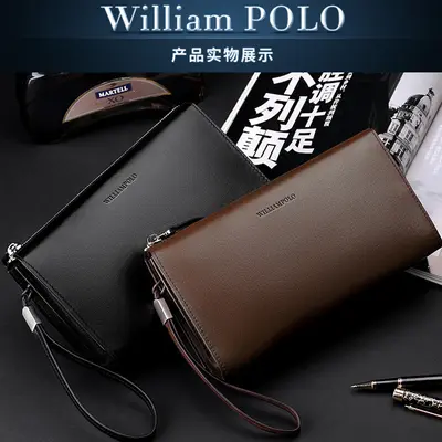 Men's Genuine Leather Clutch Bag, Large Capacity, Cowhide - 5