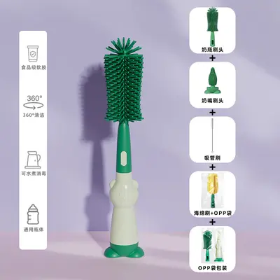 Sıvı Yumuşak Silikon Şişe Fırçası Üçü Bir Arada Çok Fonksiyonlu Temizleme Fırçası Bardak Temizleme Seti Meme Fırçası Üreticisi Toptan - 10