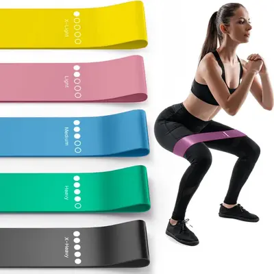 Beş renk yoga direnç bandı, TPE, fitness