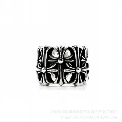 S925 Silver Cross Ring, Classic, Unisex, Vintage Style - 13