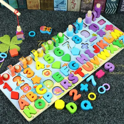 Magnetic Number Puzzle Blocks for 1-2 Year Olds, Fishing Game - 9