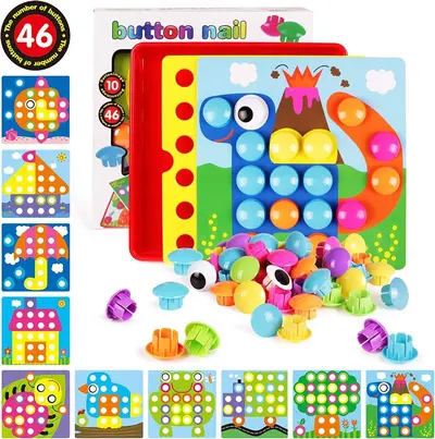 Children's Button Mushroom Nail Puzzle, Early Education Intelligence Toy