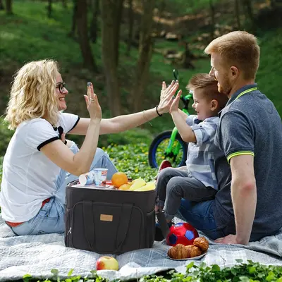 Große PEVA-Picknick-Kühltasche, wasserdicht, mit Umhängegurt