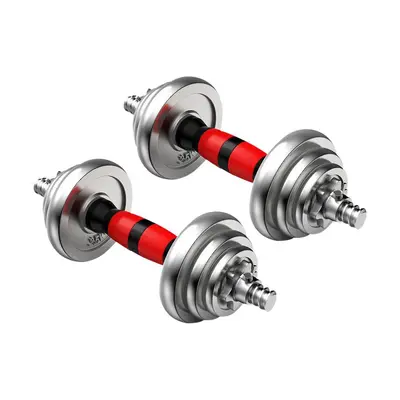 Pure steel electroplated dumbbell set, solid weight, adjustable