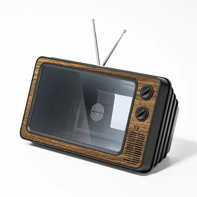 Cep telefonu ekran büyüteci 3D video büyüteç TV dramaları izlemek için, yaratıcı retro TV süsleri sınır ötesi - 9