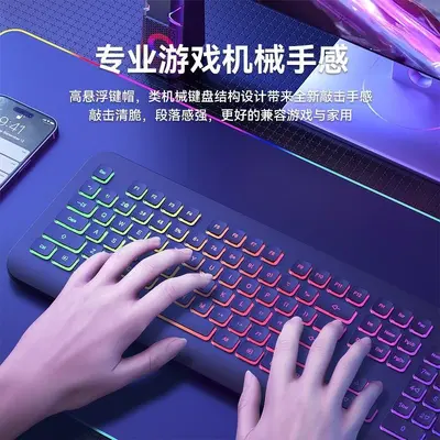 Wired Keyboard and Mouse Combo with Chocolate Keycaps for Computer and Laptop