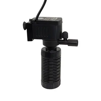 Kleiner Aquarium-Filter Mini Kleines Aquarium Innenfilter mit Filterwatte, Sauerstoffpumpe 3-in-1