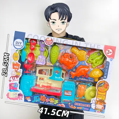 Children's Educational Play Kitchen Set, Artificial Kitchen Utensils and Cooking Toys