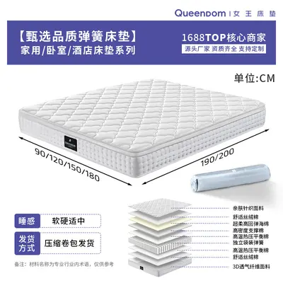 Pocket Spring Mattress, Independent Springs, Roll-Packed, Hotel and Home Use - 8