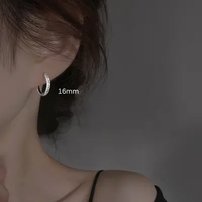 S925 gümüş zirkon taşlı kulak studu - 10