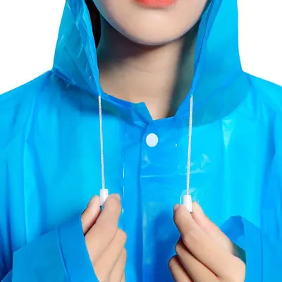 Adult Disposable Raincoat, Long Style, Transparent EVA, Unisex - 3