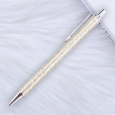 Gold Glitter Click Ballpoint Pen with Printable Logo, Advertising Pen - 9