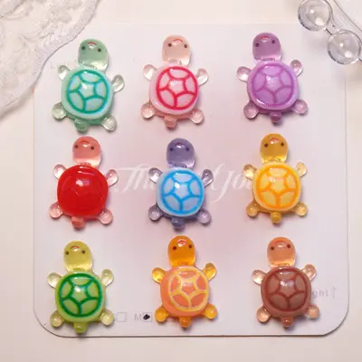 Leuchtende Schildkröten-Nagelcharms mit Harzstrass, DIY-Material - 9