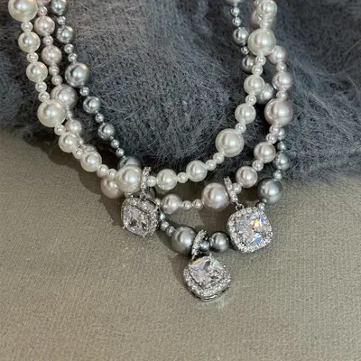 Perlenkette, Luxus-Design, Kette enthalten - 2