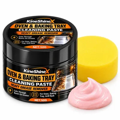 KineShineX fırın yağ temizleme macunu seti, 50 g, sarı sünger dahil