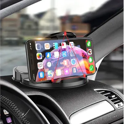Grenzüberschreitende Auto-Handyhalter Großhandel Auto-Armaturenbrett-Handyhalter Kohlefaser-Silikon-Auto-Mittelkonsolen-Handyhalter - 7