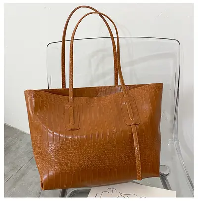 Large-Capacity Women's Tote Bag, Minimalist, Single Shoulder Strap - 7