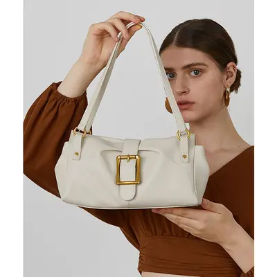Damen Baguette-Tasche aus echtem Rindleder, Achseltasche - 1