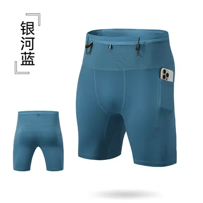 Men's Compression Running Shorts, Quick-Dry, Solid Color, Marathon - 7