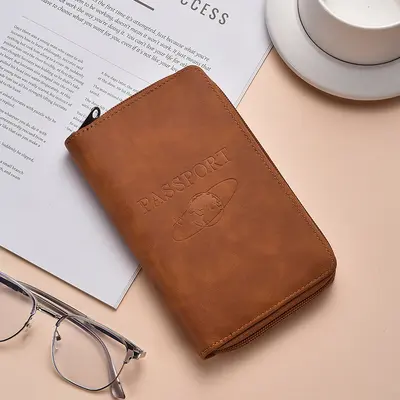 Zippered Passport Holder, Travel Document Organizer - 8