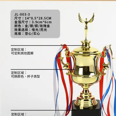 Small Plastic Trophy, Electroplated, Children's Encouragement Gift, Blank - 9