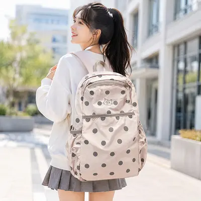 Women's Polka Dot Minimalist Backpack for Work and School