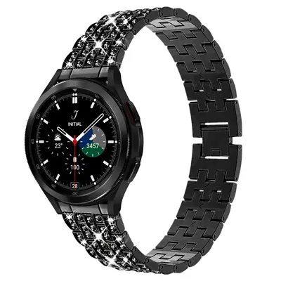 Diamond-Studded Stainless Steel Strap for Samsung Galaxy Watch4/5, 20/22mm