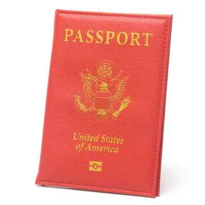 Slim US passport holder, leather, portable, lychee texture, travel - 12