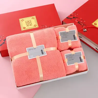 Coral Fleece Towel Set, 3-Piece, Extra Thick