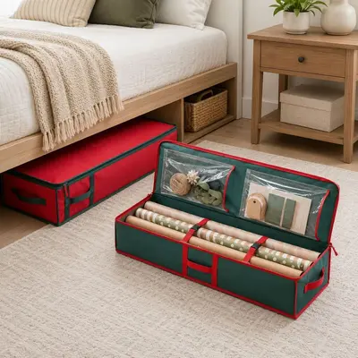 Christmas Gift Wrap Storage Bag, Non-Woven Fabric