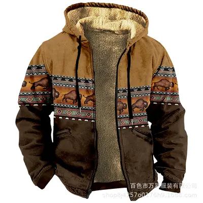 Men's and Women's Fleece-Lined Thickened Winter Cotton-Padded Jacket