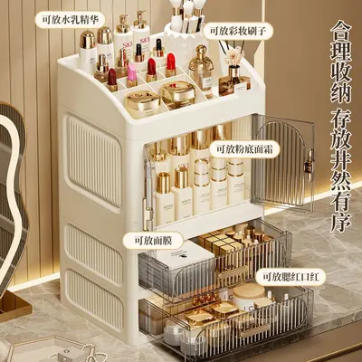Vanity cosmetics storage box organizer - 4