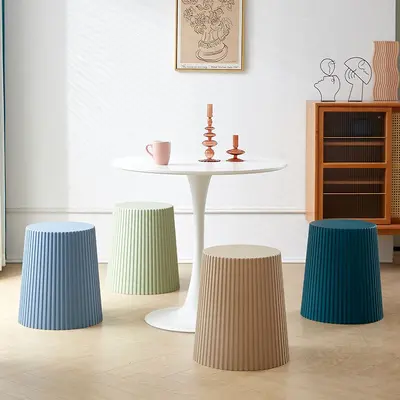 Scandinavian Round Small Coffee Table, Modern Minimalist Living Room Table - 3